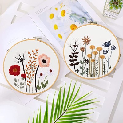 REEWISLY 4 pcs Embroidery kit for Beginners Patterns and